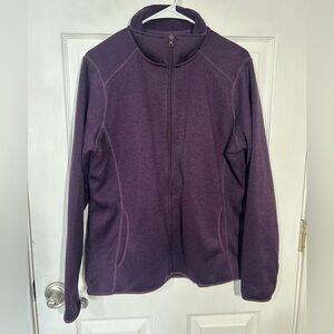 Eddie Bauer Womens XL Purple Full Zip Fleece Lined Jacket